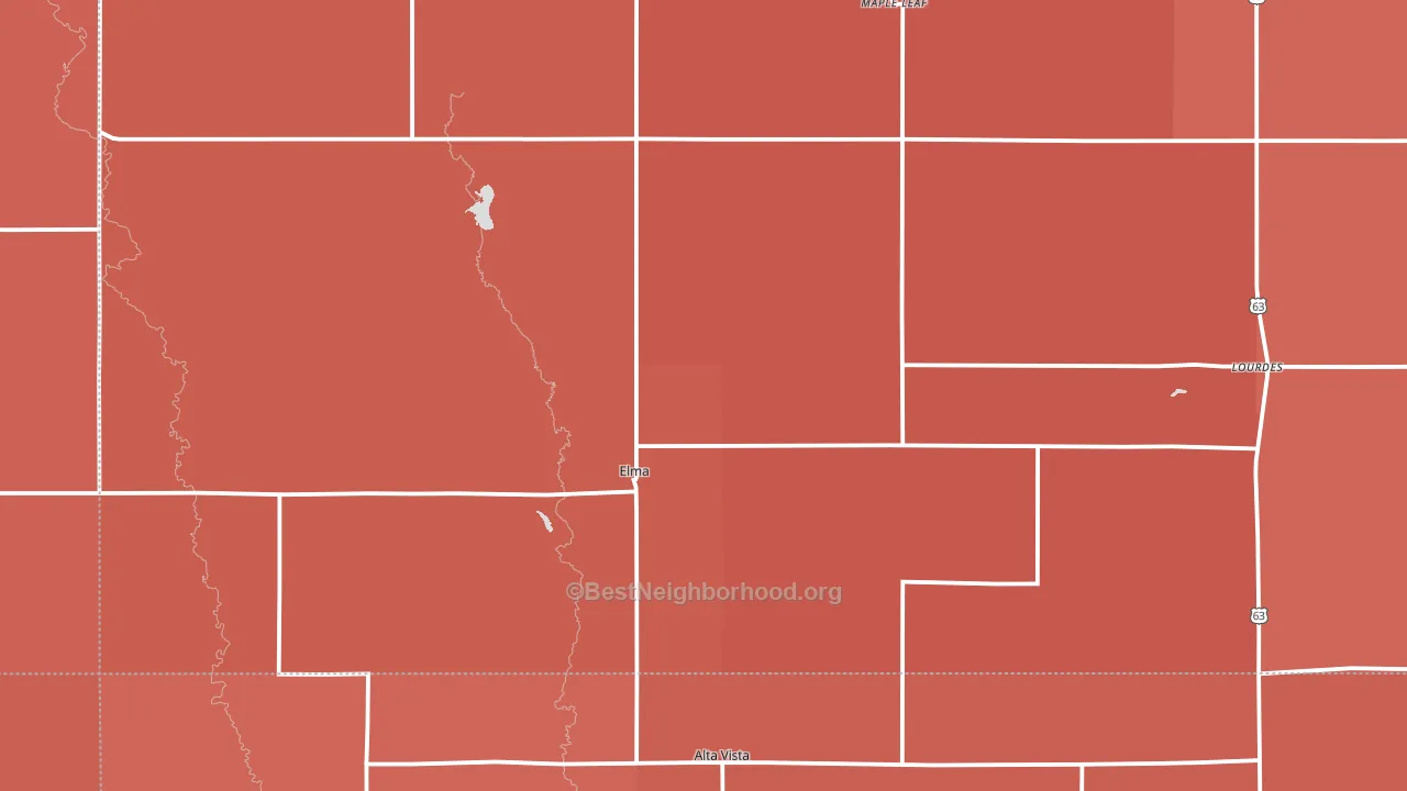 50628, IA block-group political-lean map