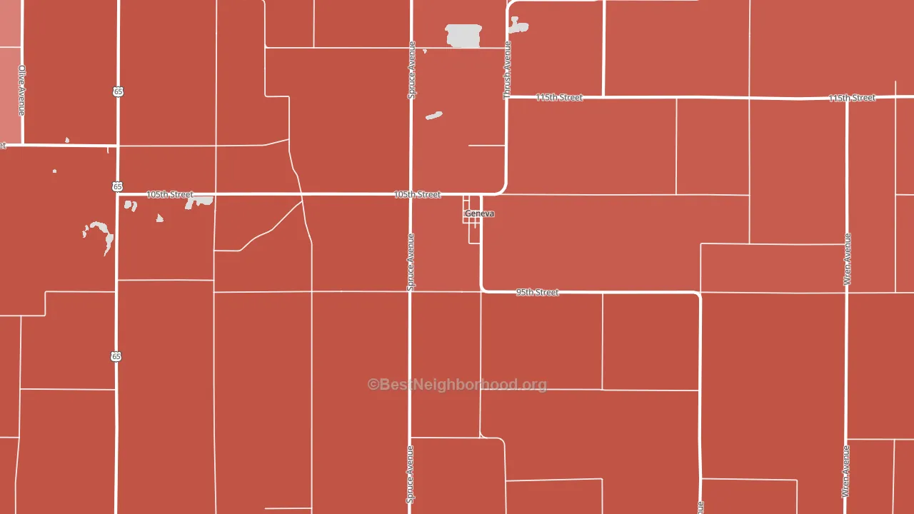 50633, IA block-group political-lean map