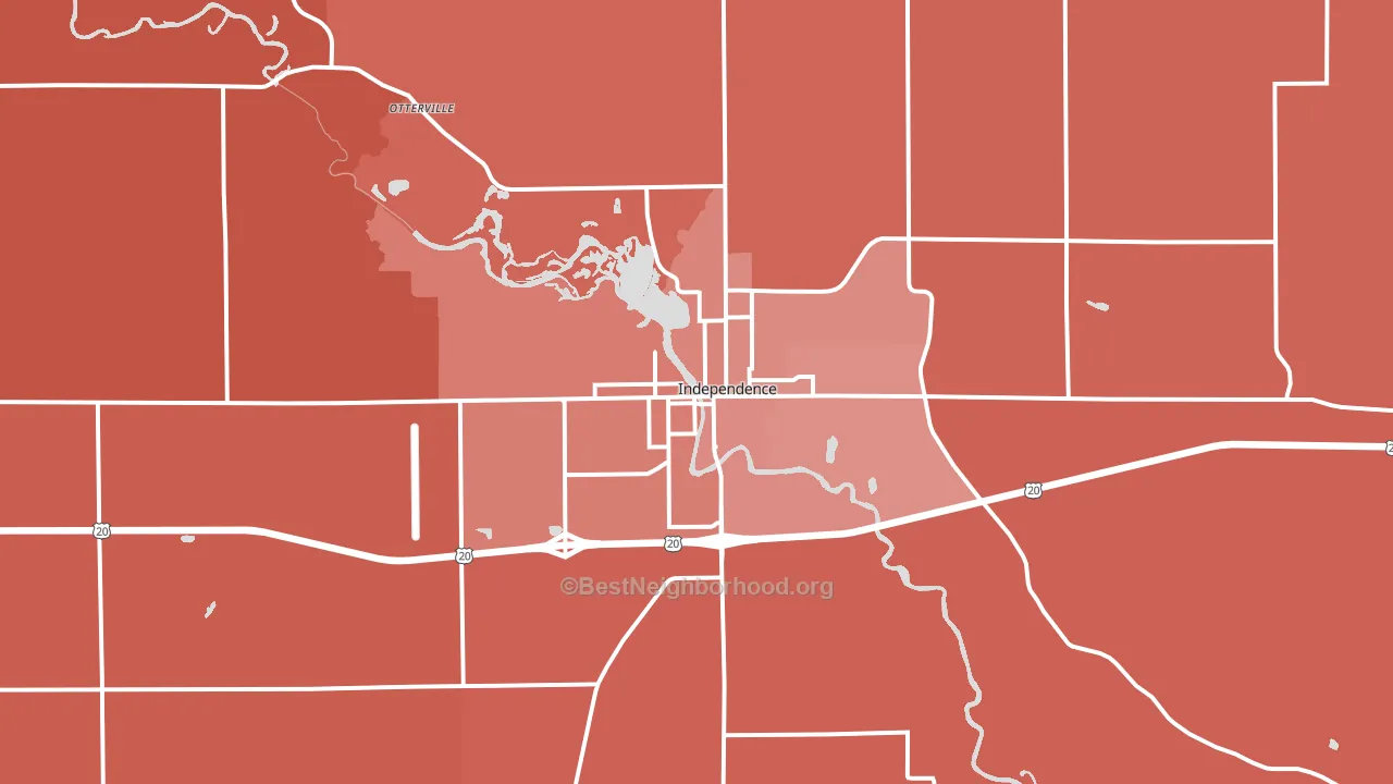 50644, IA block-group political-lean map