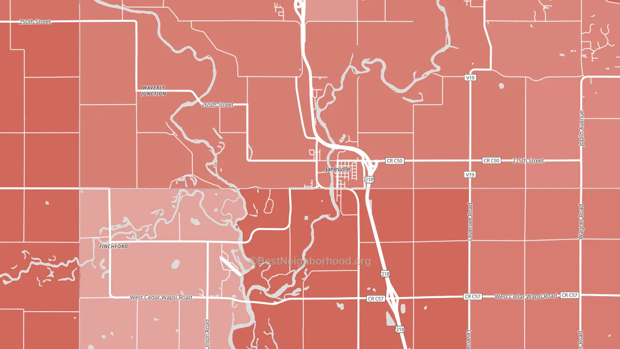 50647, IA block-group political-lean map