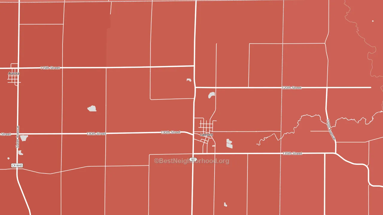 50650, IA block-group political-lean map