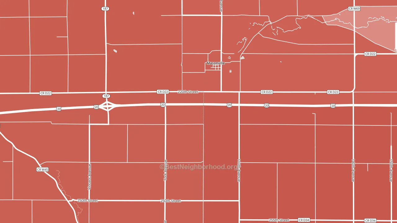 50654, IA block-group political-lean map