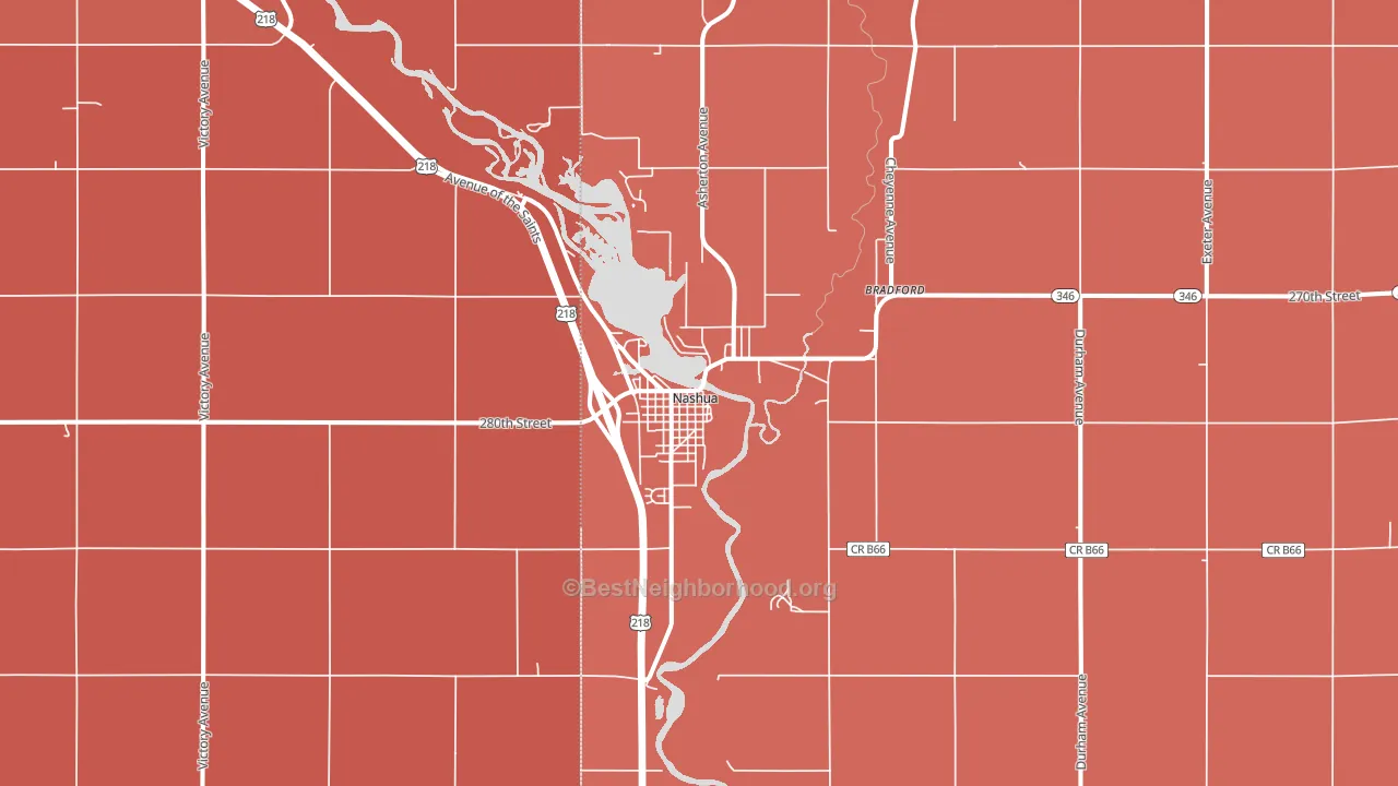 50658, IA block-group political-lean map