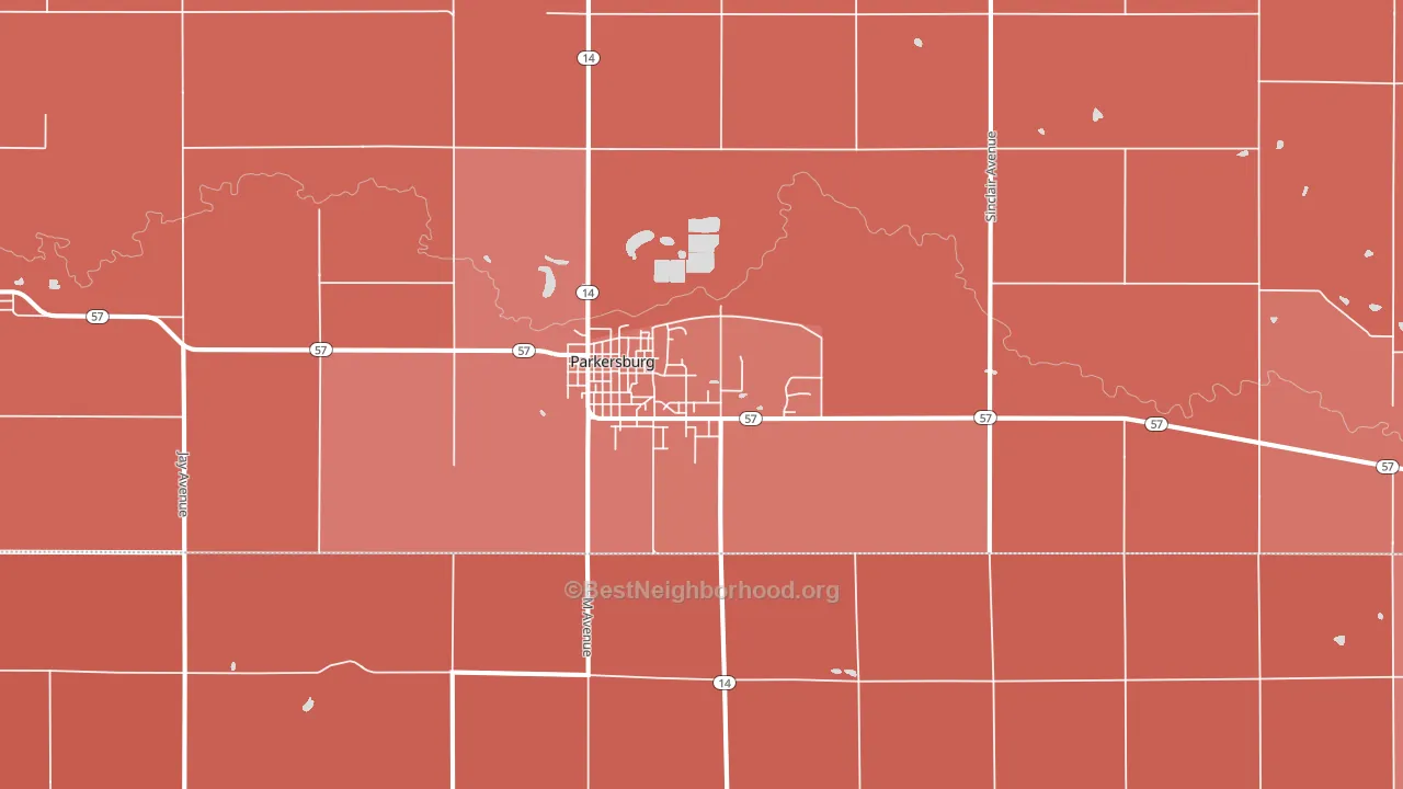 50665, IA block-group political-lean map