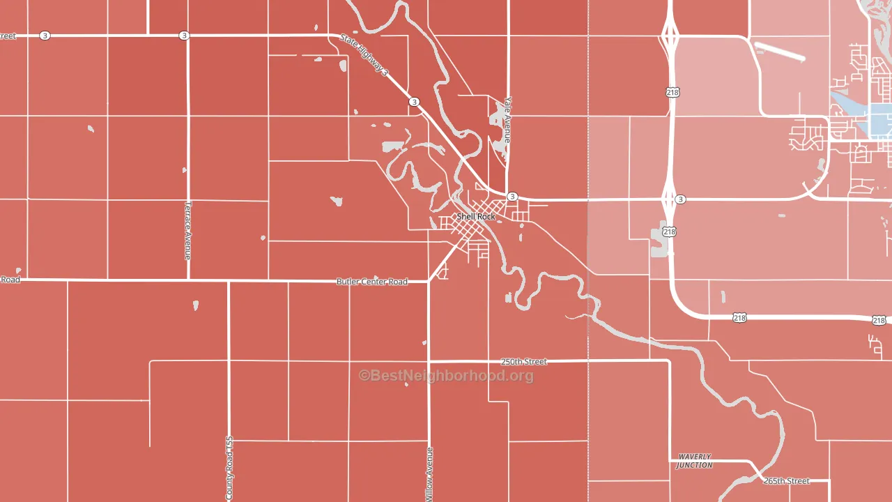 50670, IA block-group political-lean map