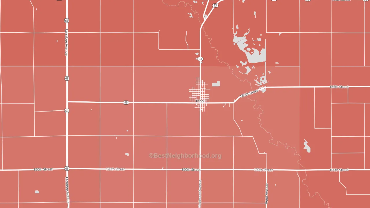 50676, IA block-group political-lean map