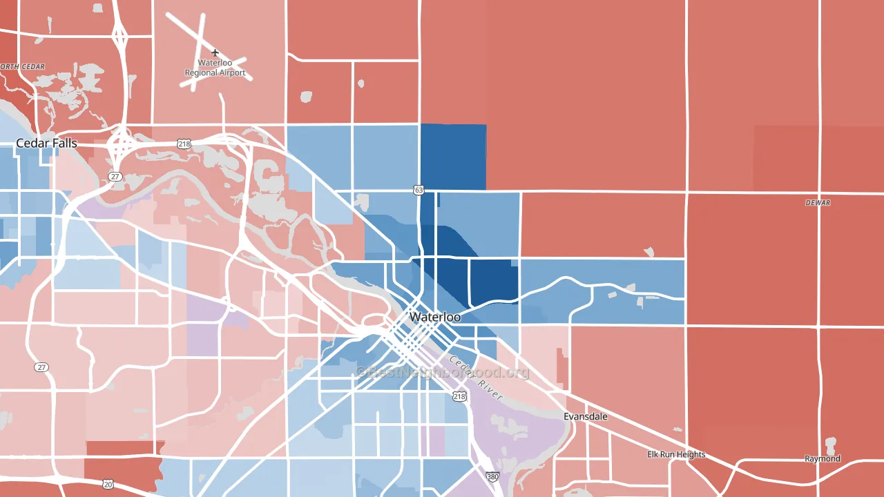 50703, IA block-group political-lean map