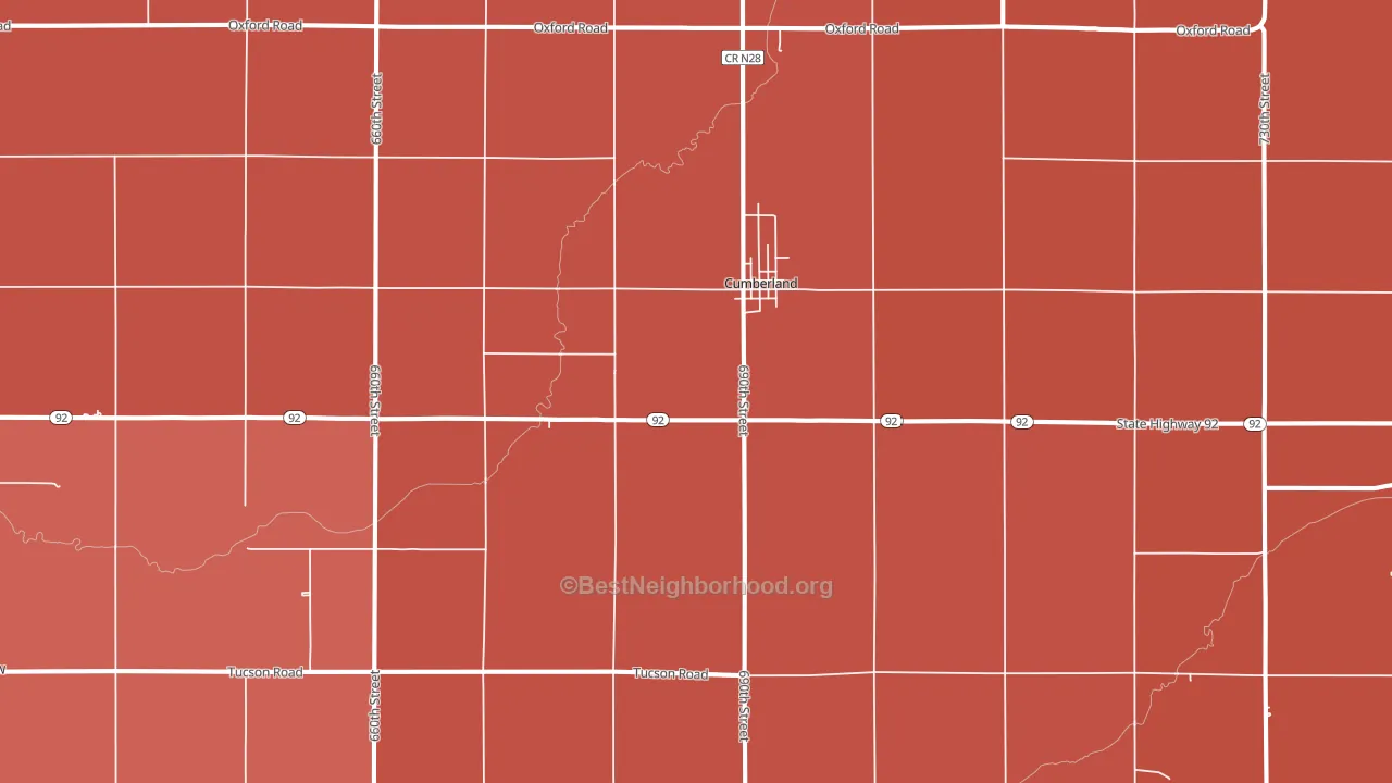 50843, IA block-group political-lean map
