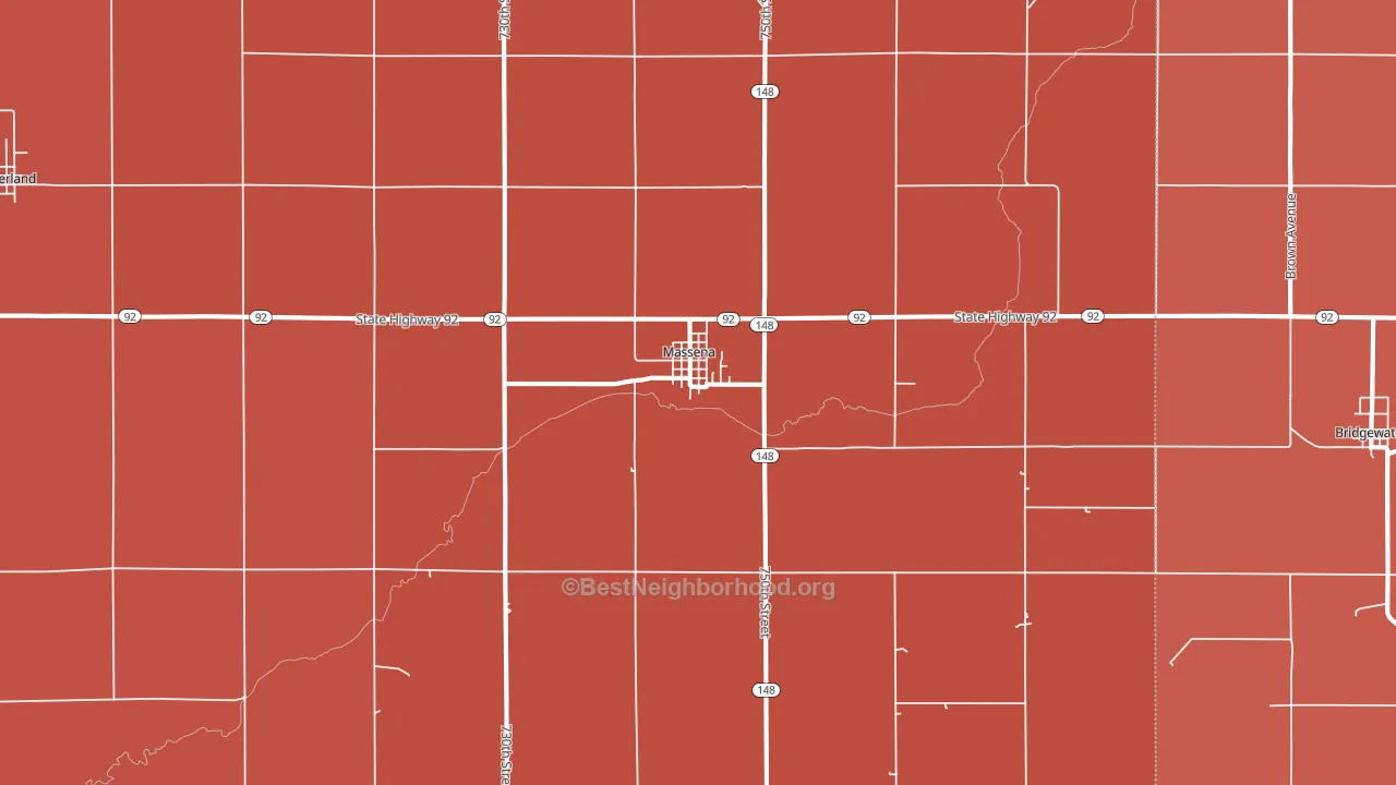 50853, IA block-group political-lean map