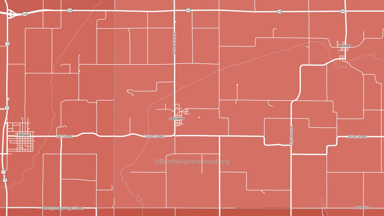 50857, IA block-group political-lean map