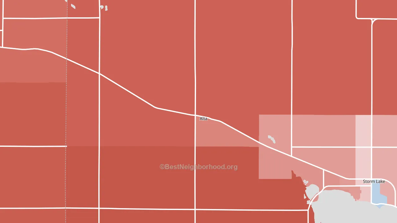 51002, IA block-group political-lean map