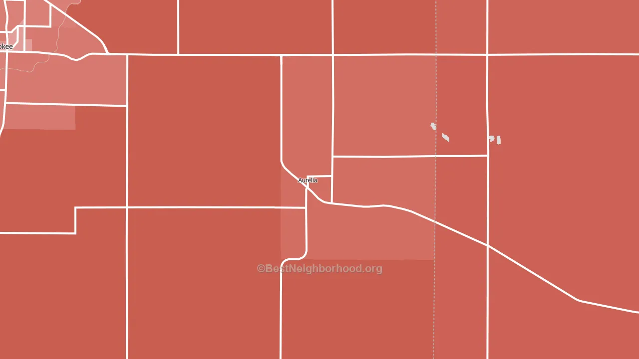51005, IA block-group political-lean map