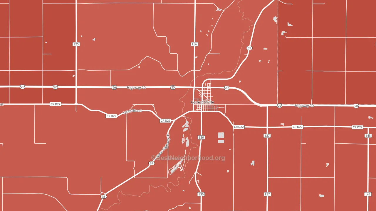 51016, IA block-group political-lean map