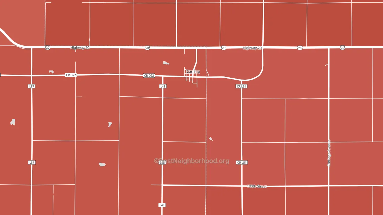 51018, IA block-group political-lean map