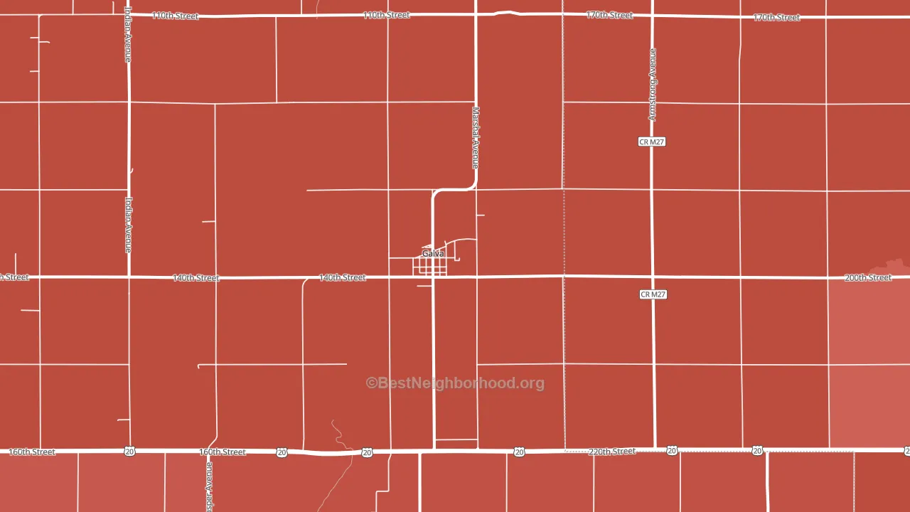 51020, IA block-group political-lean map