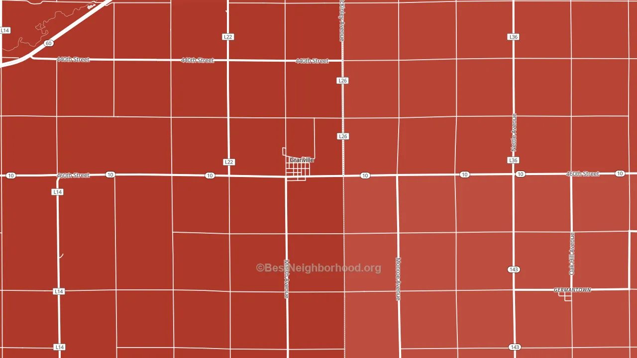 51022, IA block-group political-lean map