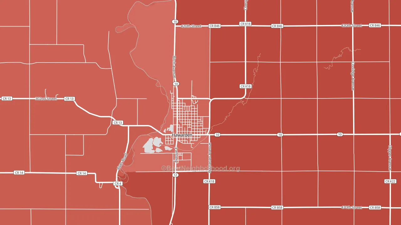 51023, IA block-group political-lean map