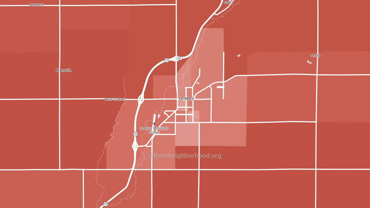 51031, IA block-group political-lean map