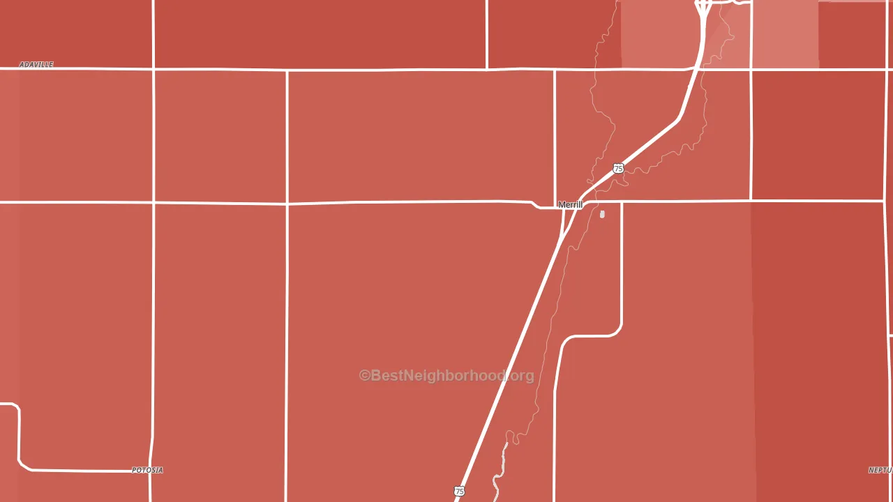 51038, IA block-group political-lean map
