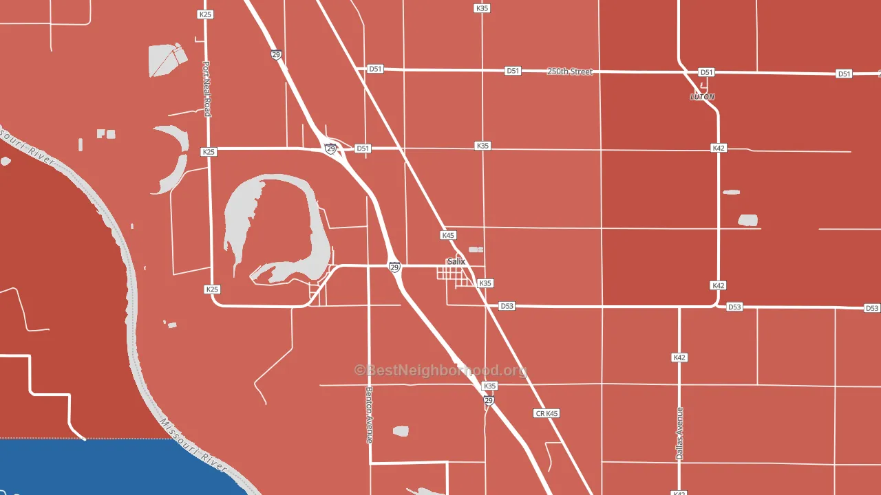 51052, IA block-group political-lean map