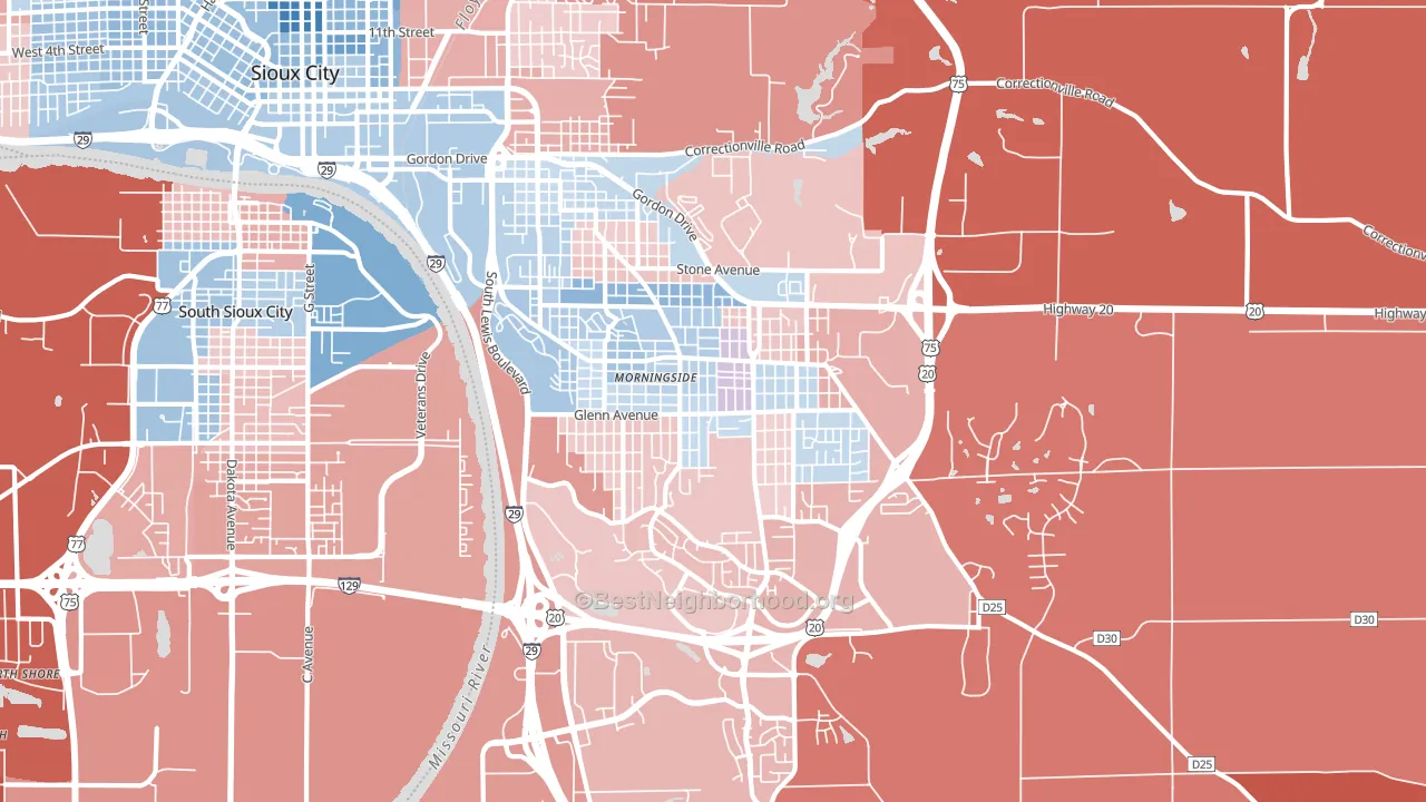 51106, IA block-group political-lean map