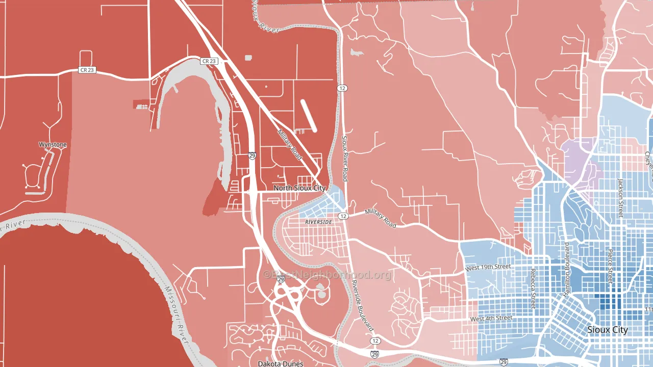 51109, IA block-group political-lean map
