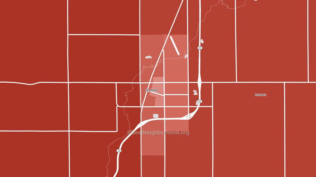 51201, IA block-group political-lean map