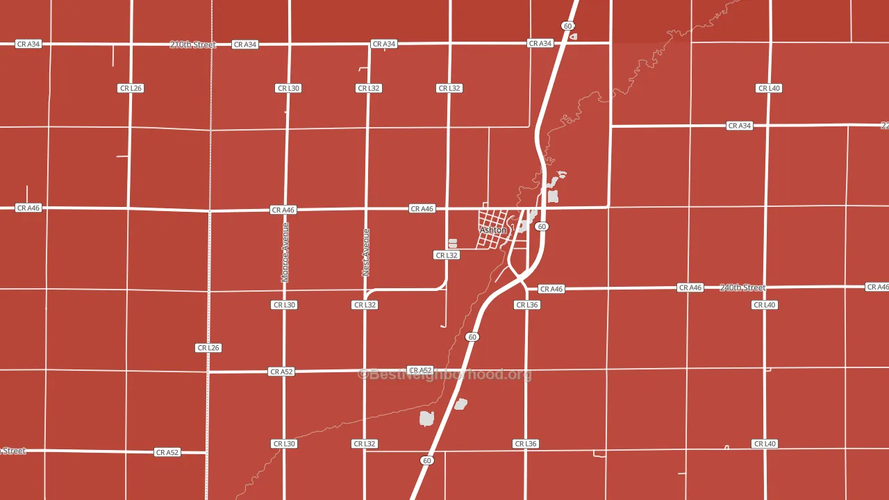 51232, IA block-group political-lean map