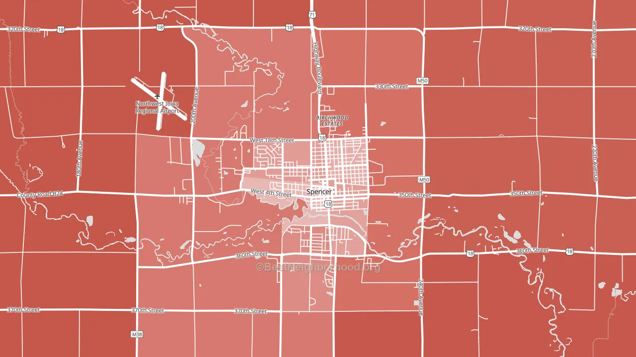 51301, IA block-group political-lean map