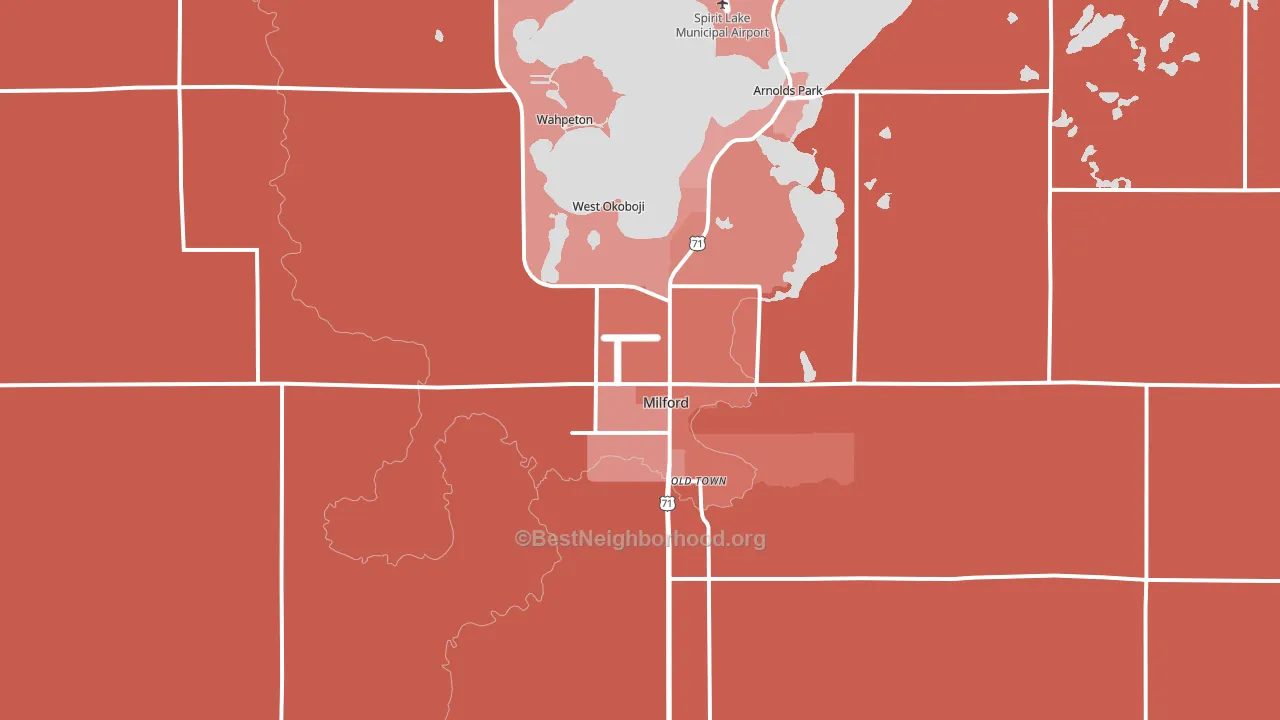 51351, IA block-group political-lean map