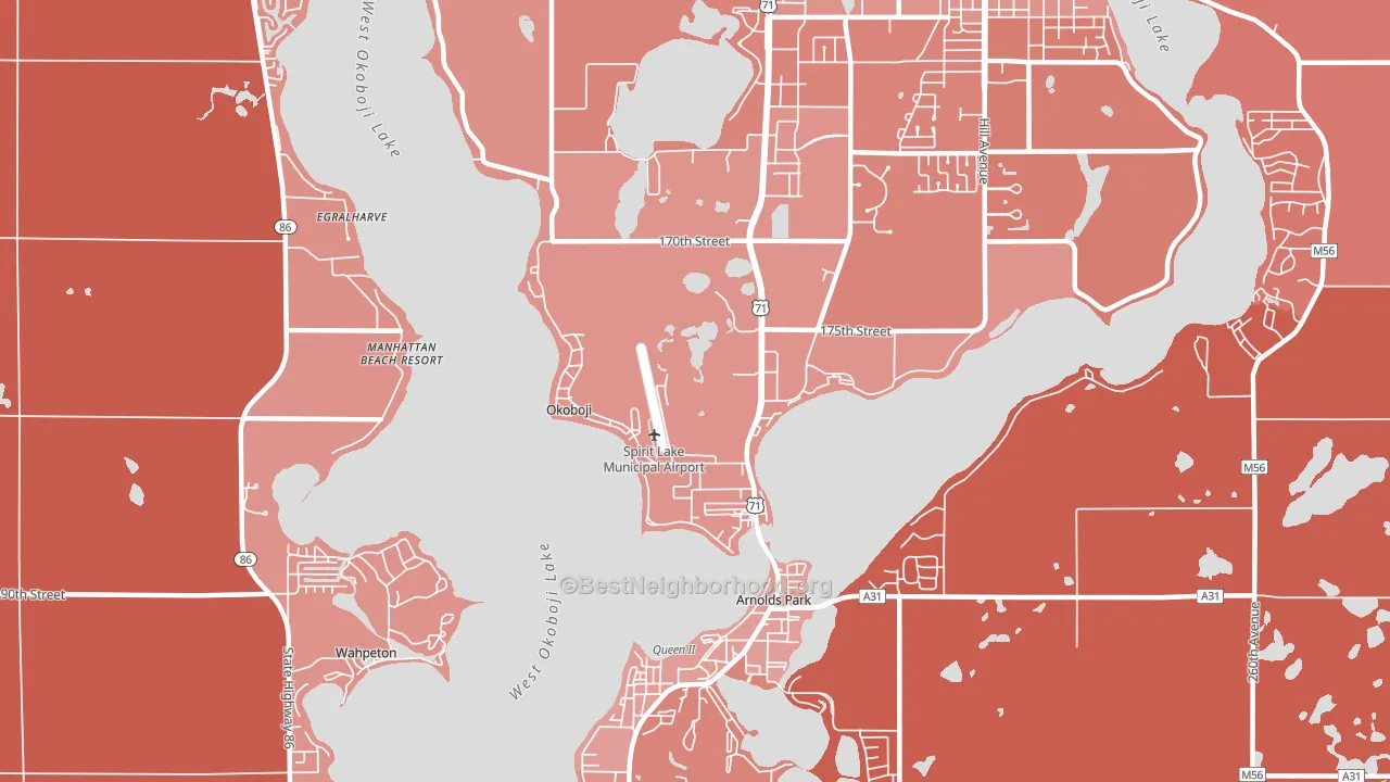 51355, IA block-group political-lean map