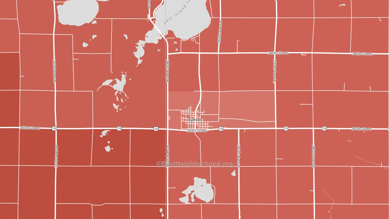 51358, IA block-group political-lean map
