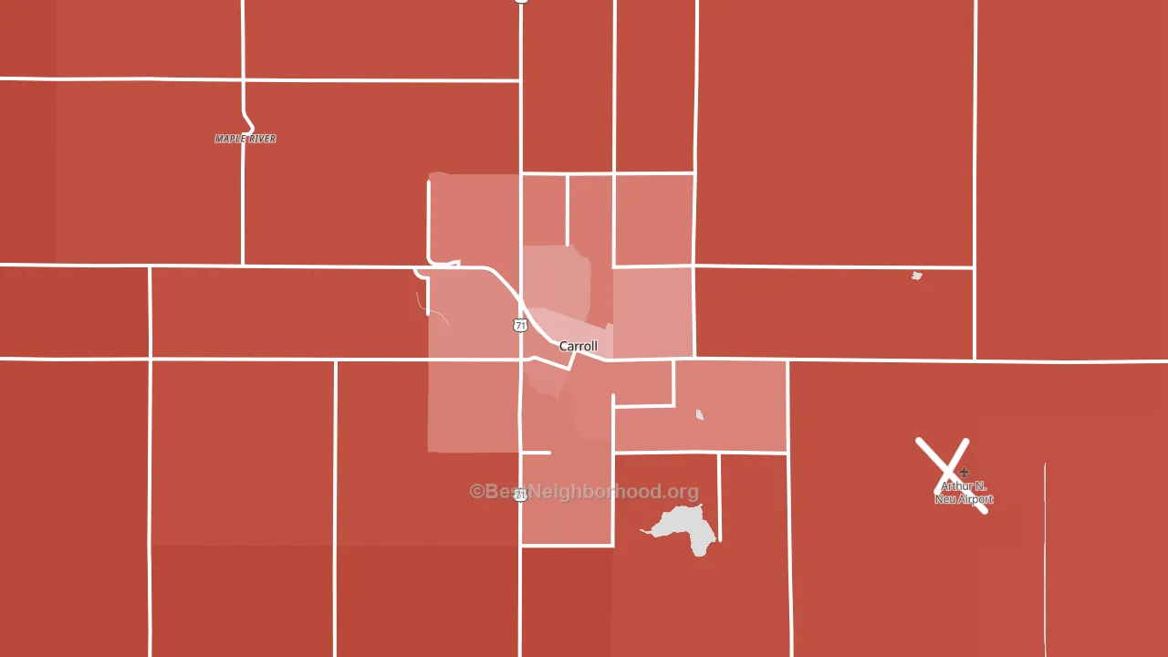 51401, IA block-group political-lean map