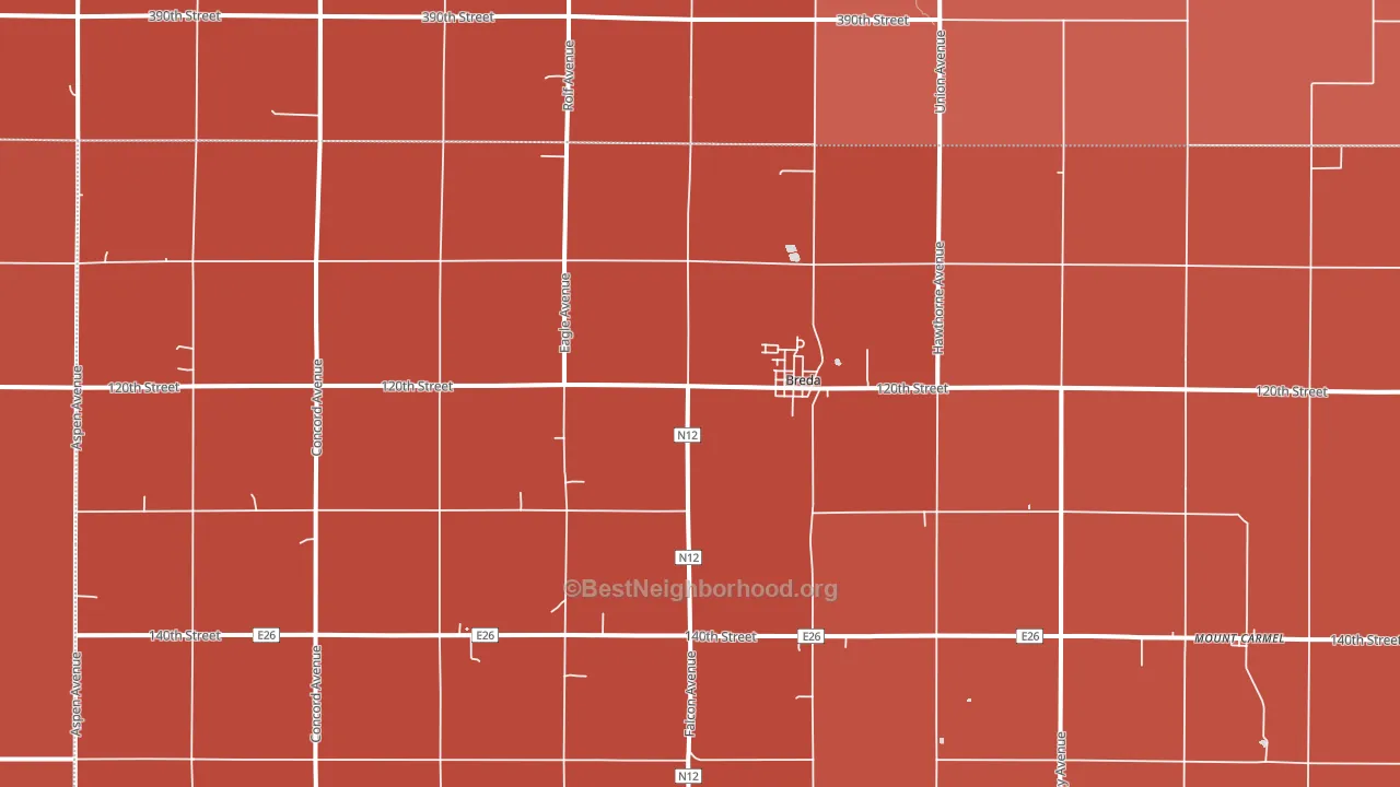 51436, IA block-group political-lean map