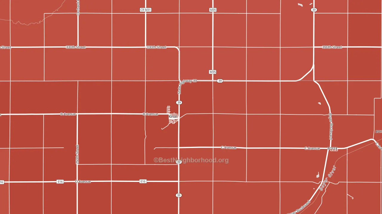 51448, IA block-group political-lean map