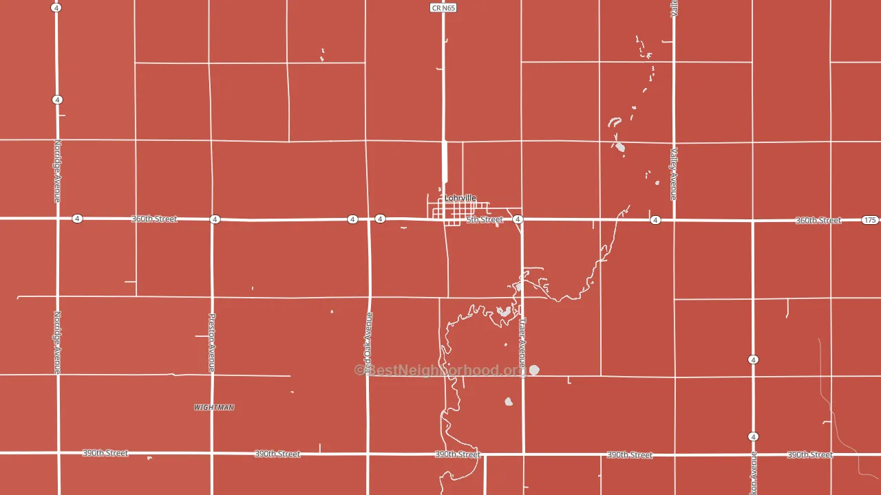51453, IA block-group political-lean map