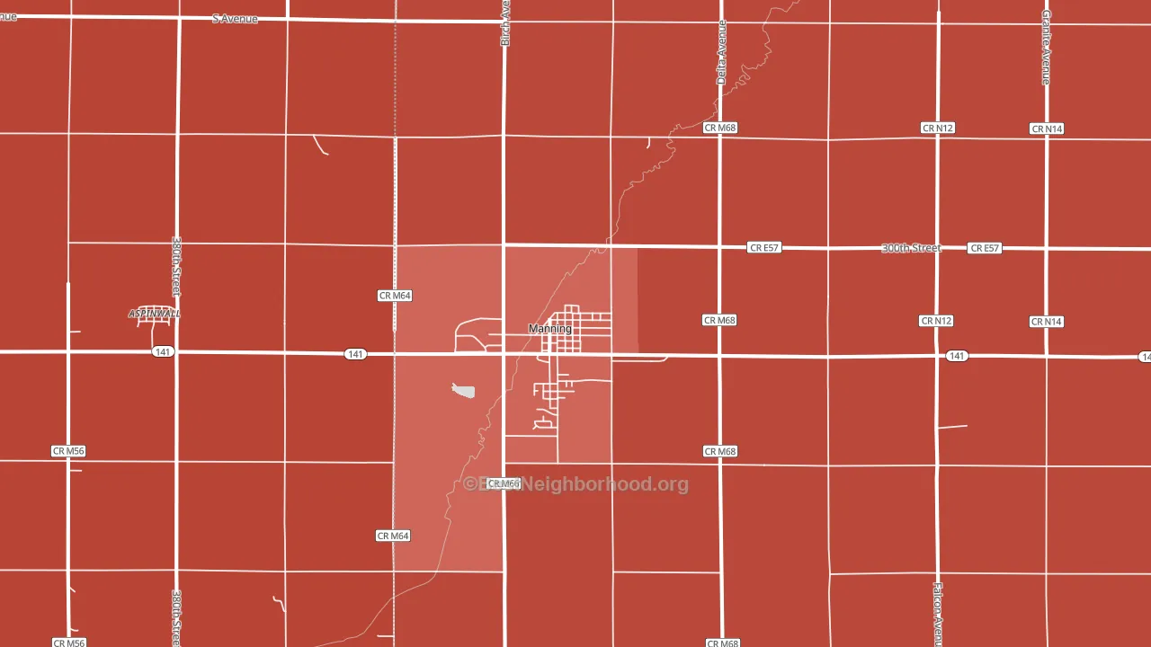 51455, IA block-group political-lean map