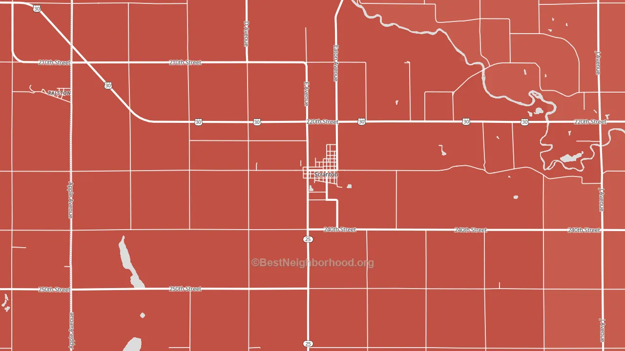 51462, IA block-group political-lean map