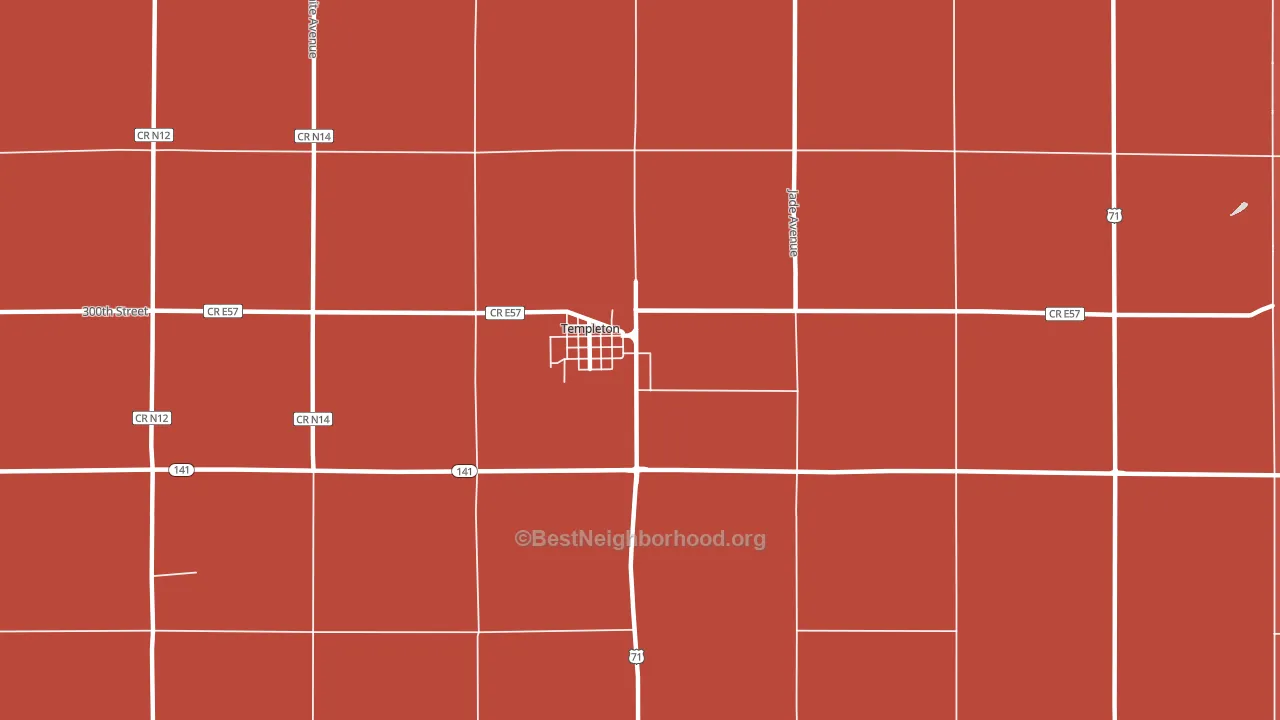 51463, IA block-group political-lean map
