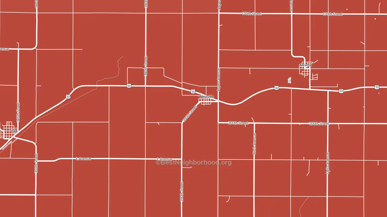 51467, IA block-group political-lean map