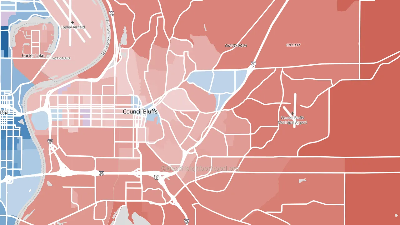 51503, IA block-group political-lean map