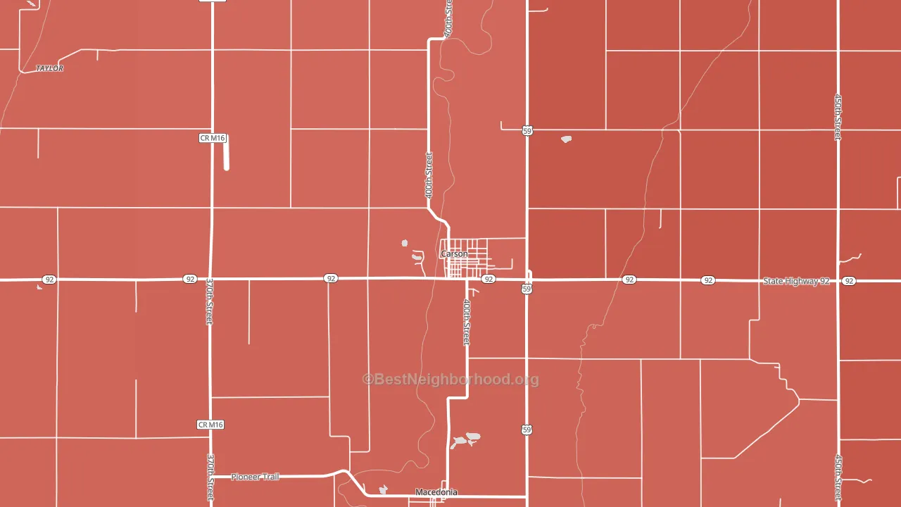 51525, IA block-group political-lean map