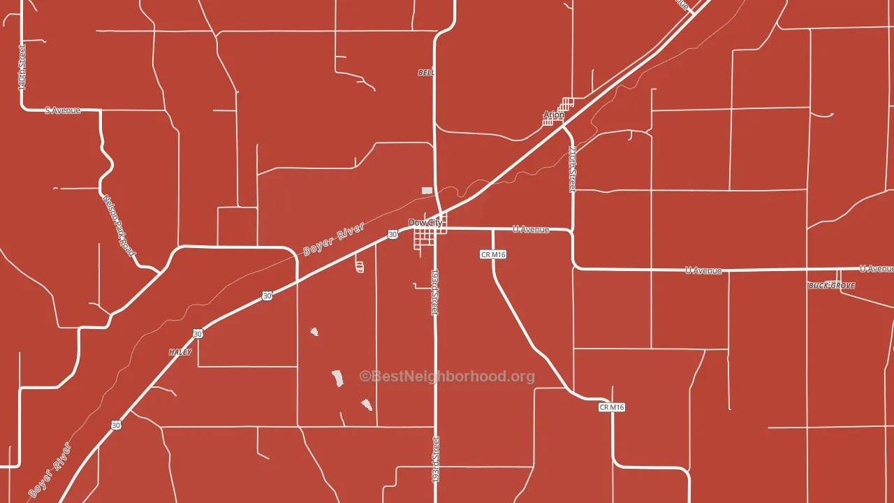 51528, IA block-group political-lean map