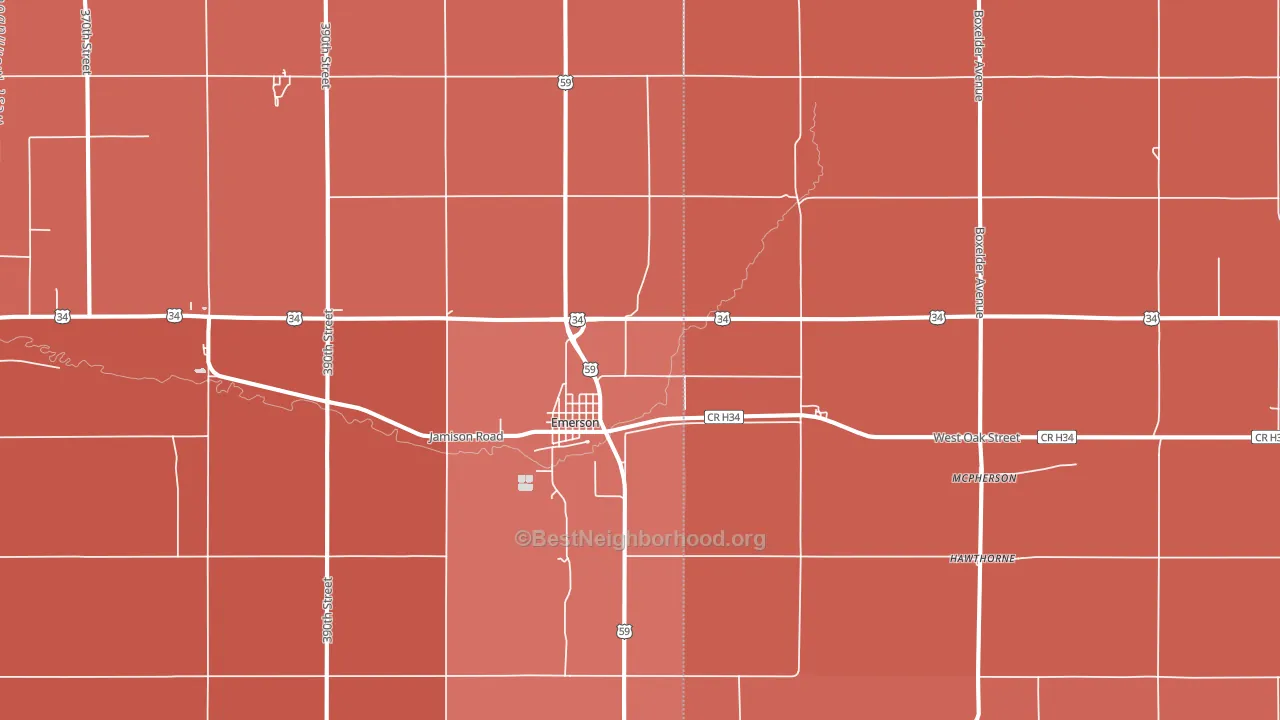 51533, IA block-group political-lean map