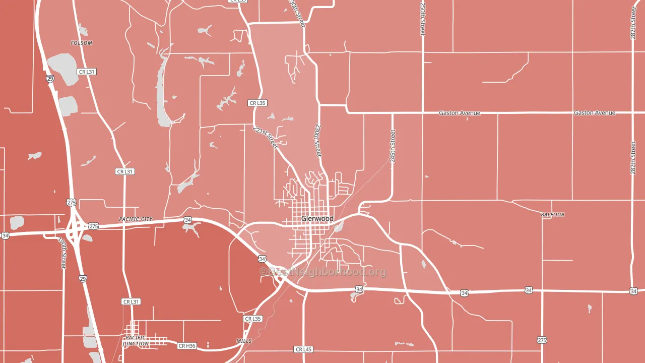 51534, IA block-group political-lean map