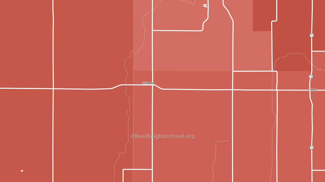 51535, IA block-group political-lean map