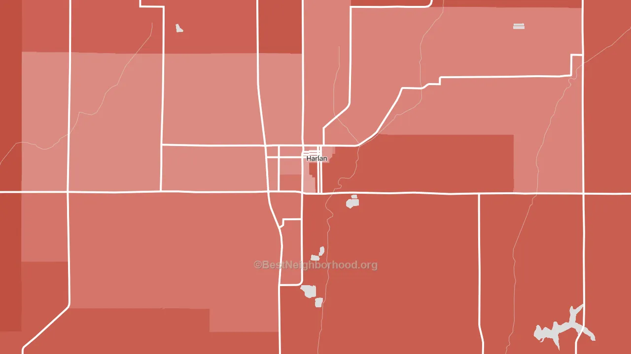 51537, IA block-group political-lean map