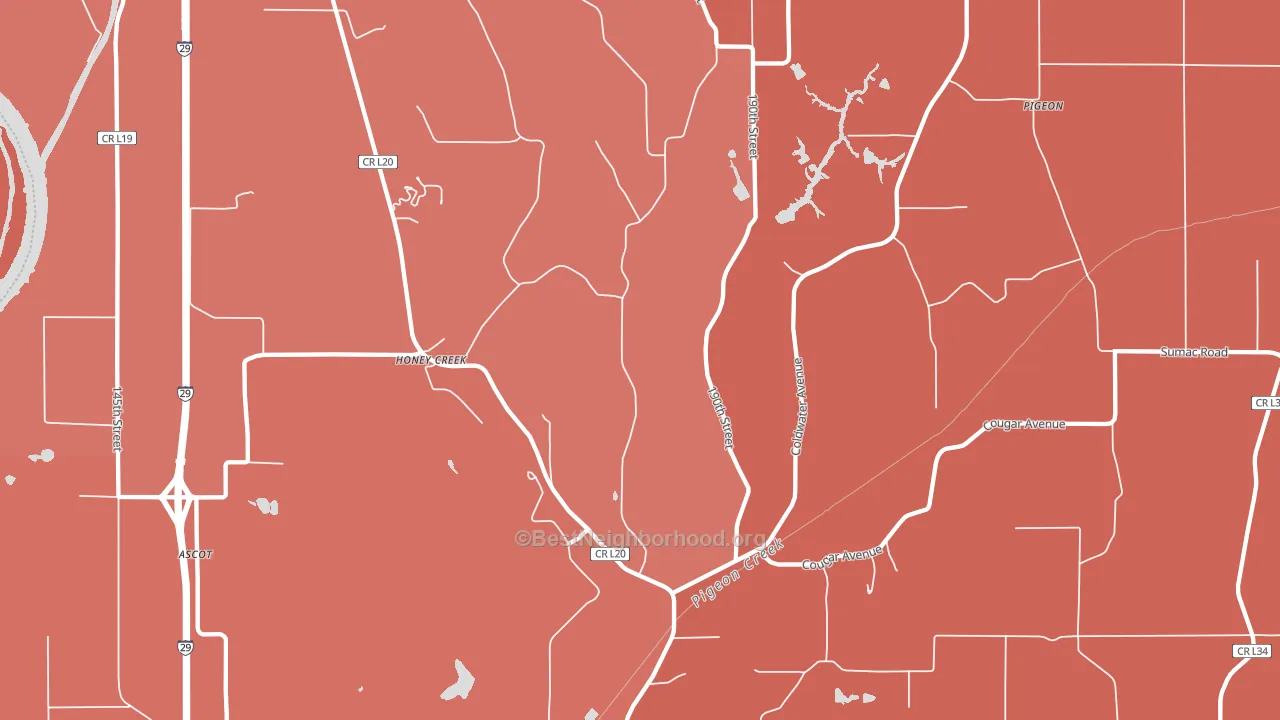 51542, IA block-group political-lean map