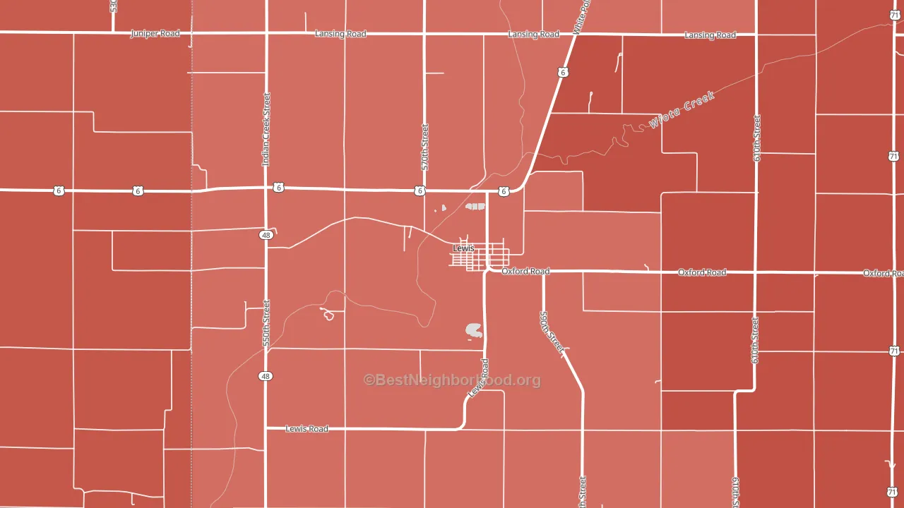 51544, IA block-group political-lean map