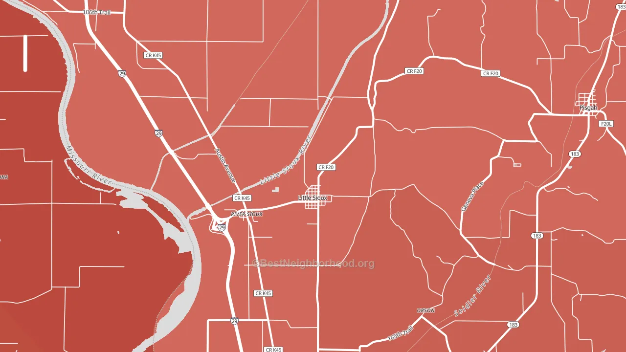 51545, IA block-group political-lean map